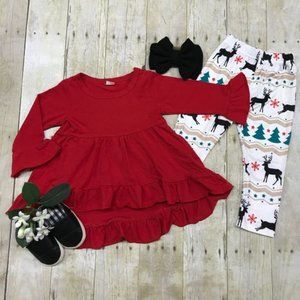 Red Christmas Tunic Set